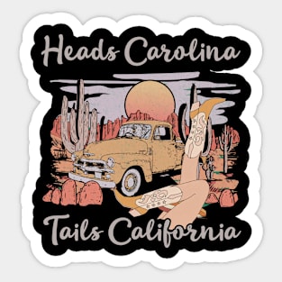 Heads Carolina, Tails California Cowgirl Boot Sticker